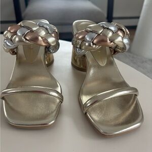 Dolce Vita Metallic Braided Slide Sandals in Gold, Silver & Rose Gold